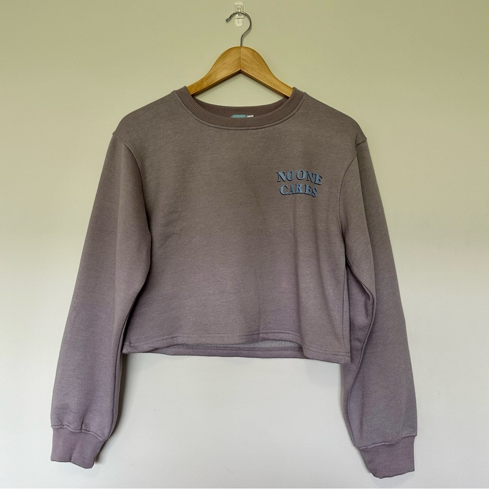 Care Bears “no one cares” cropped crew neck sweatshirt